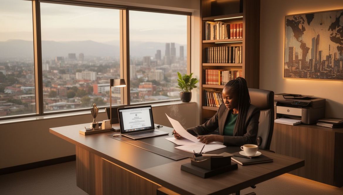 Close-up of an academic certificate being translated by a professional at Work & Travel Agency Kenya
