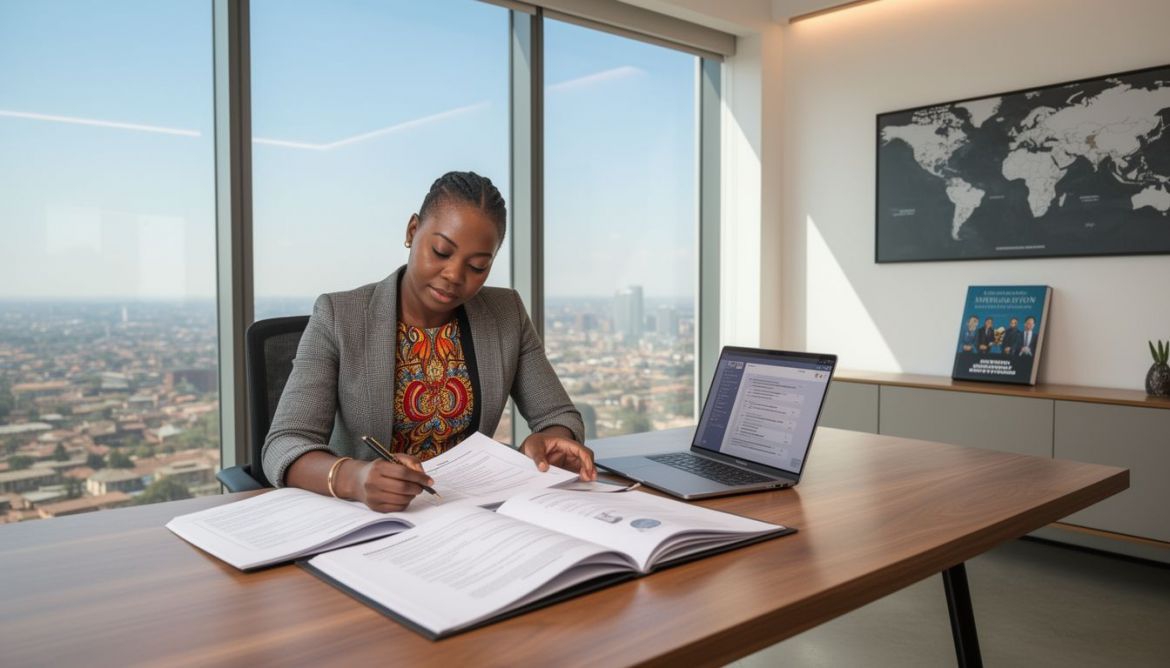 Professional conducting background verification checks on a candidate in Kenya