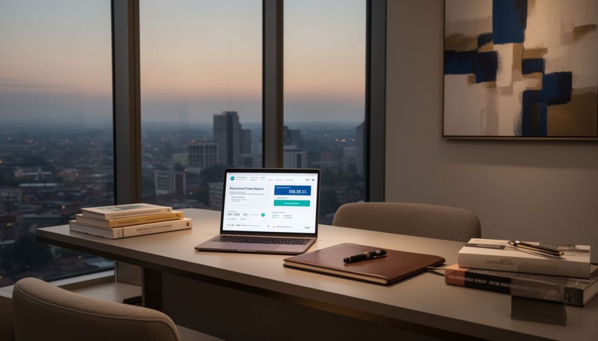 Business traveler shaking hands with a global map in the background
