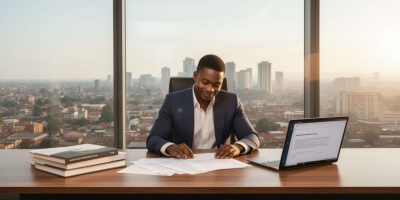 A professional holding an employment reference letter, symbolizing career opportunities.