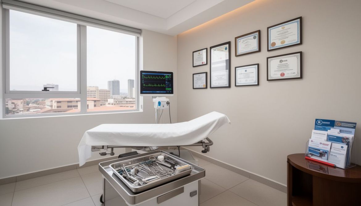 Doctor conducting a medical examination for visa application purposes at Work & Travel Agency Kenya