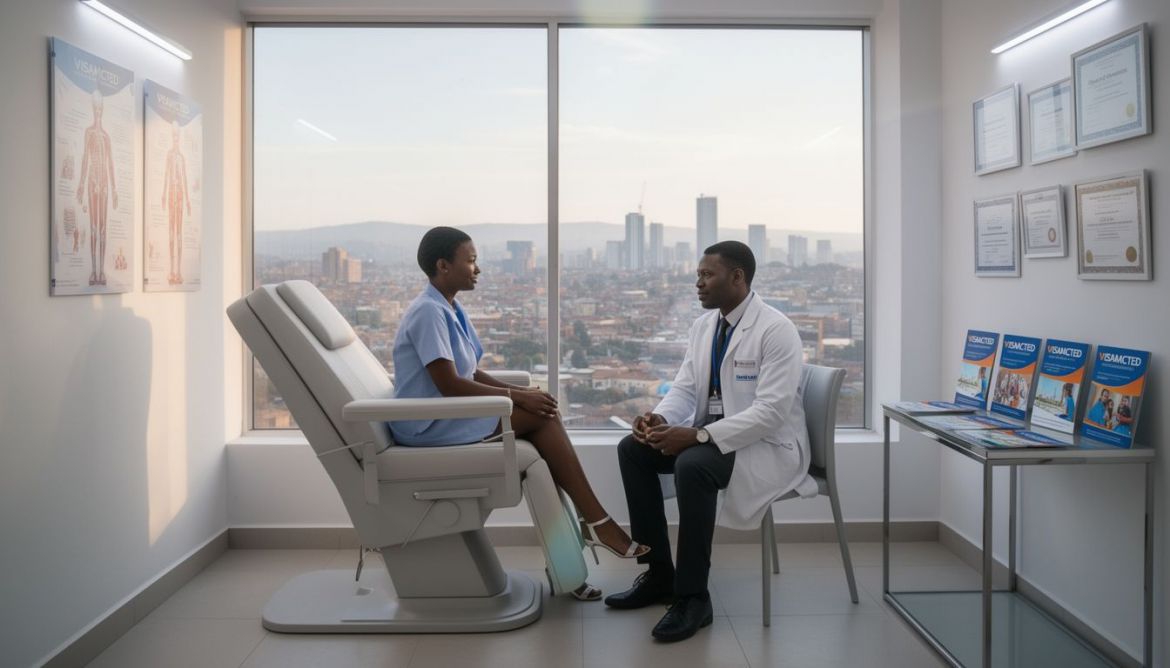 Patient receiving advanced medical care abroad with Work & Travel Agency Kenya