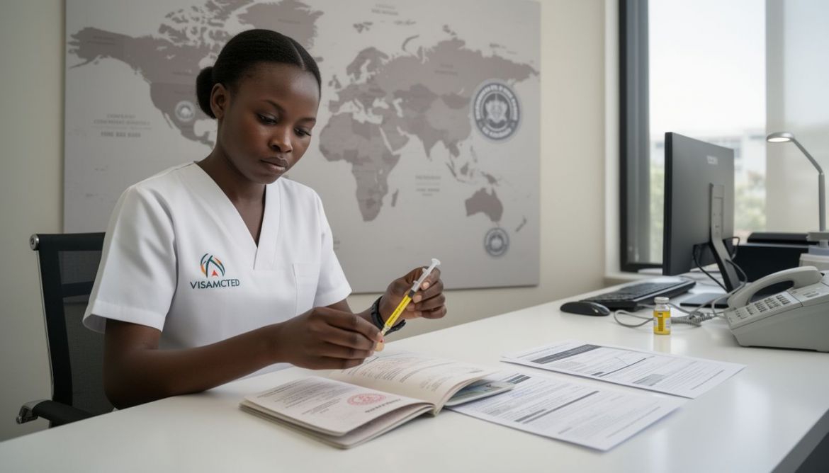 Doctor administering Yellow Fever Vaccination